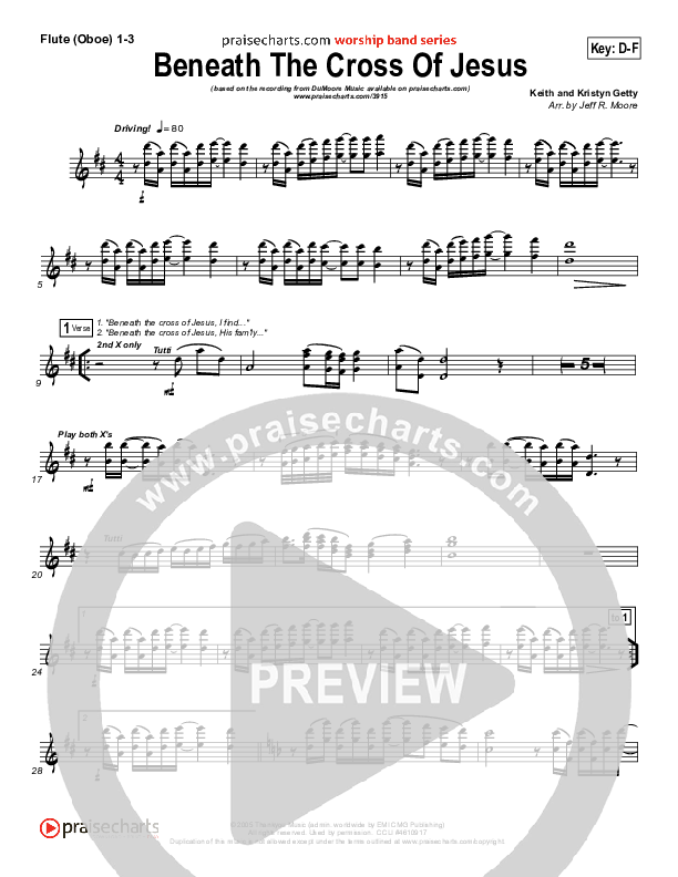 Beneath The Cross Of Jesus Flute/Oboe 1/2/3 (DuMoore Music)