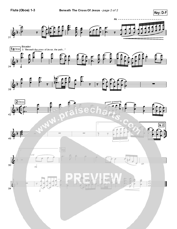 Beneath The Cross Of Jesus Flute/Oboe 1/2/3 (DuMoore Music)