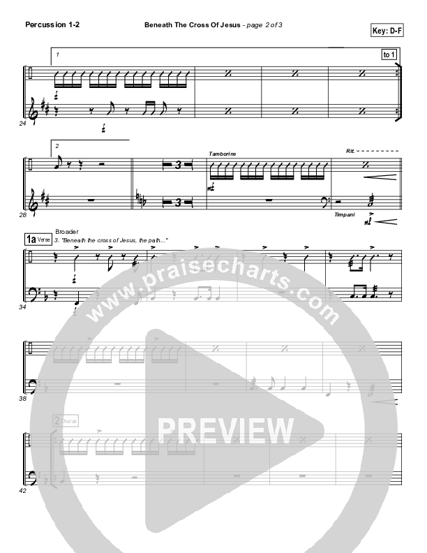 Beneath The Cross Of Jesus Percussion 1/2 (DuMoore Music)