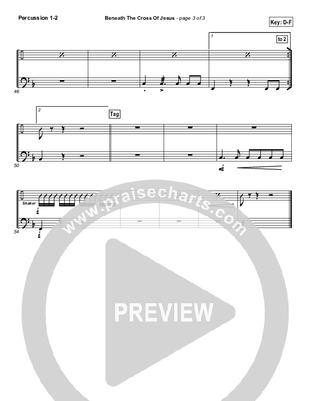 Beneath The Cross Of Jesus Percussion 1/2 (DuMoore Music)