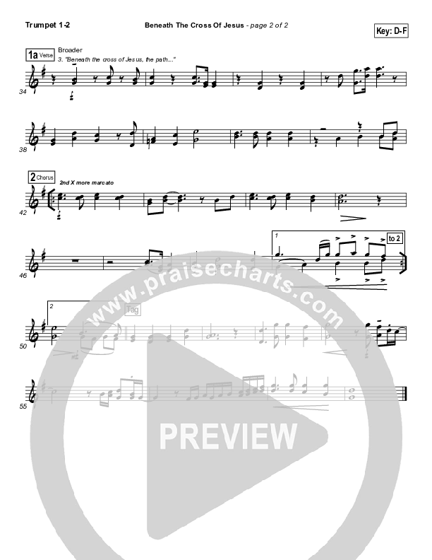 Beneath The Cross Of Jesus Trumpet 1,2 (DuMoore Music)