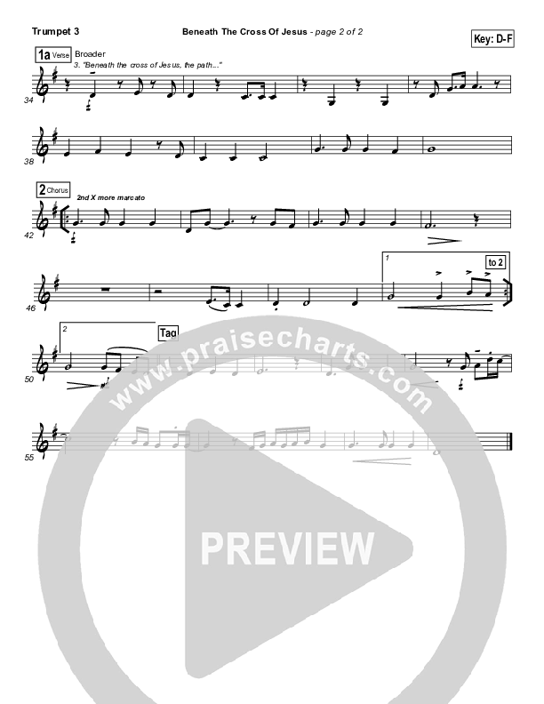 Beneath The Cross Of Jesus Trumpet 3 (DuMoore Music)