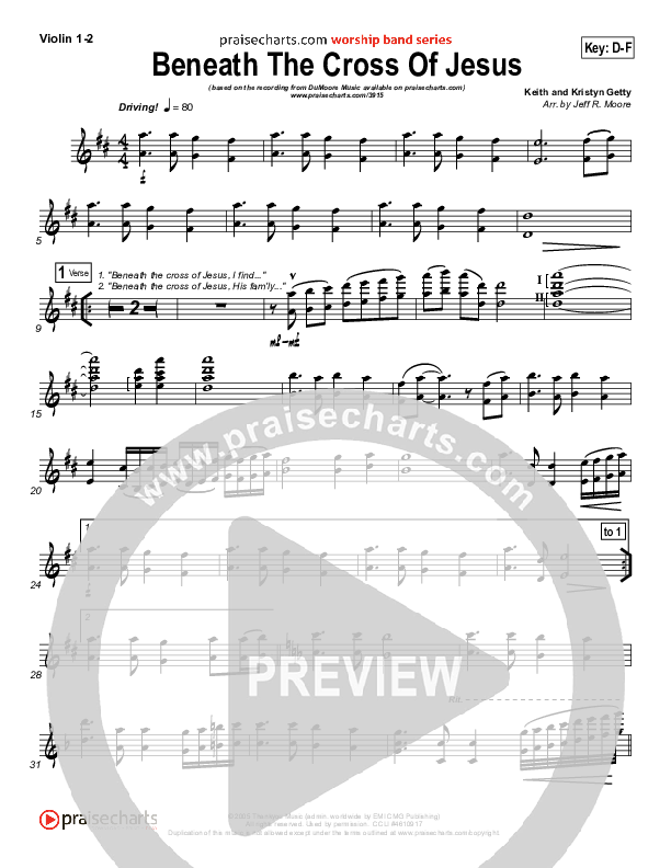 Beneath The Cross Of Jesus Violin 1/2 (DuMoore Music)