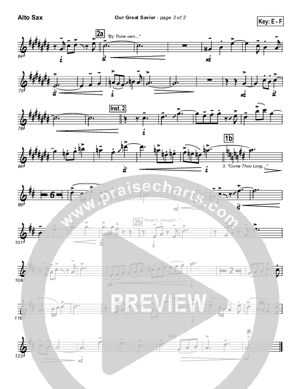Our Great Savior Alto Sax (PraiseCharts Band / Arr. John Wasson)
