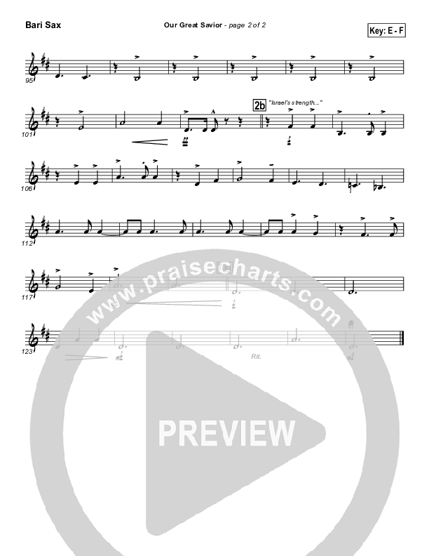 Our Great Savior Bari Sax (PraiseCharts Band / Arr. John Wasson)