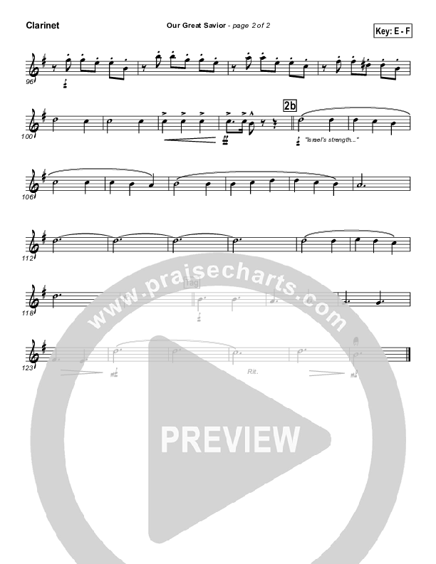 Our Great Savior Clarinet (PraiseCharts Band / Arr. John Wasson)