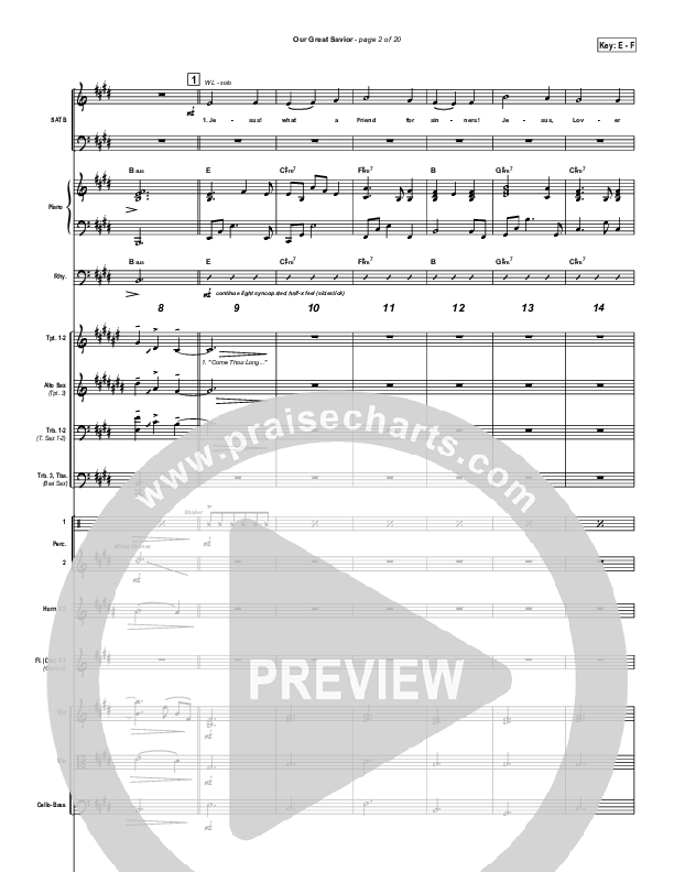 Our Great Savior Conductor's Score (PraiseCharts Band / Arr. John Wasson)