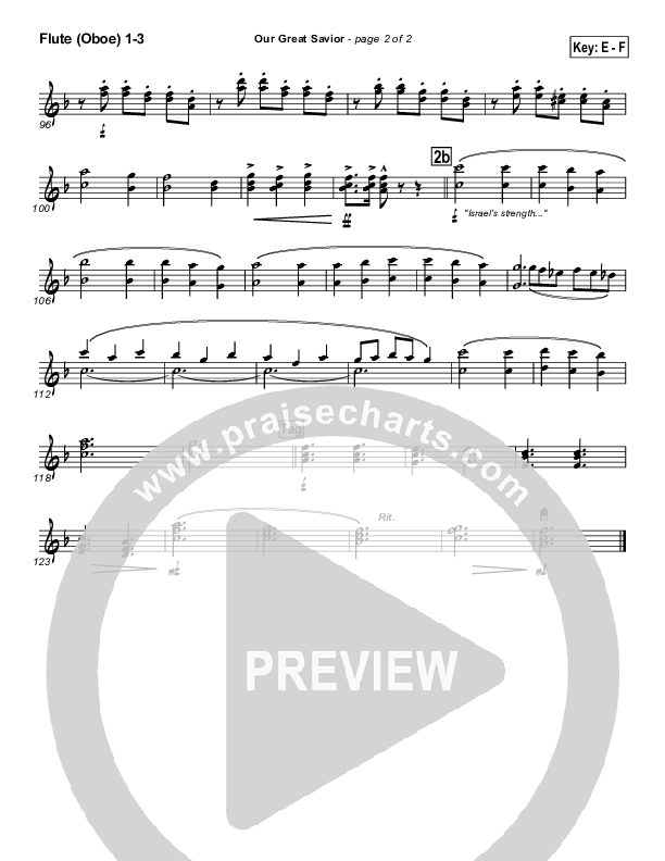 Our Great Savior Flute/Oboe 1/2/3 (PraiseCharts Band / Arr. John Wasson)