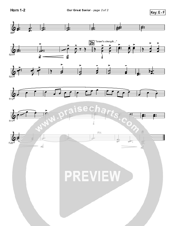 Our Great Savior French Horn 1/2 (PraiseCharts Band / Arr. John Wasson)