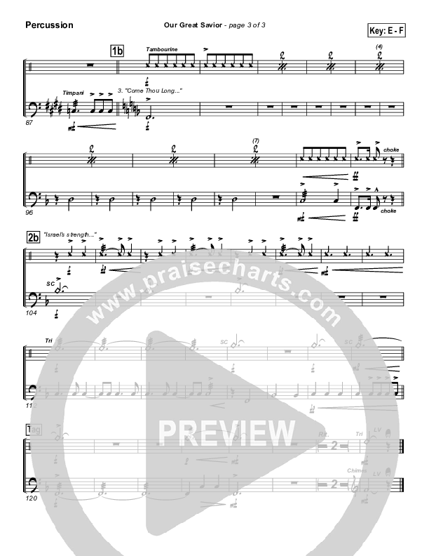 Our Great Savior Percussion (PraiseCharts Band / Arr. John Wasson)