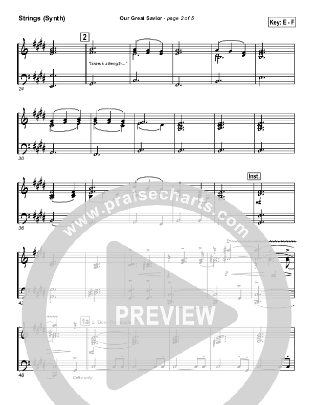 Our Great Savior Synth Strings (PraiseCharts Band / Arr. John Wasson)