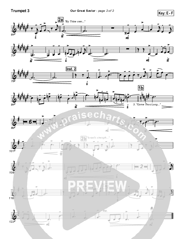 Our Great Savior Trumpet 3 (PraiseCharts Band / Arr. John Wasson)