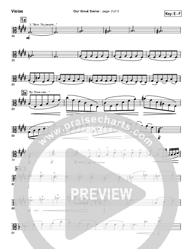 Our Great Savior Viola (PraiseCharts Band / Arr. John Wasson)