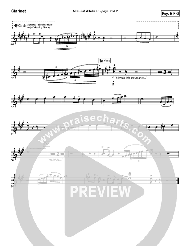 Alleluia Alleluia Clarinet (PraiseCharts Band / Arr. Daniel Galbraith)