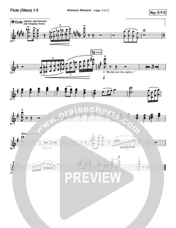 Alleluia Alleluia Flute/Oboe 1/2/3 (PraiseCharts Band / Arr. Daniel Galbraith)