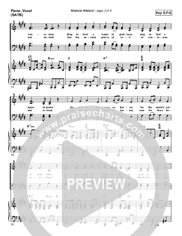 Alleluia Alleluia Piano/Vocal & Lead (PraiseCharts Band / Arr. Daniel Galbraith)