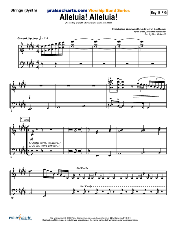 Alleluia Alleluia String Pack (PraiseCharts Band / Arr. Daniel Galbraith)