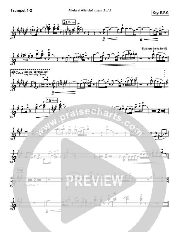Alleluia Alleluia Trumpet 1,2 (PraiseCharts Band / Arr. Daniel Galbraith)