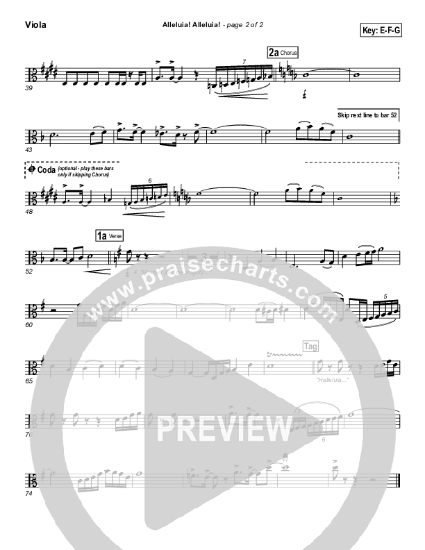 Alleluia Alleluia Viola (PraiseCharts Band / Arr. Daniel Galbraith)