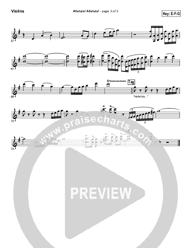 Alleluia Alleluia Violins (PraiseCharts Band / Arr. Daniel Galbraith)