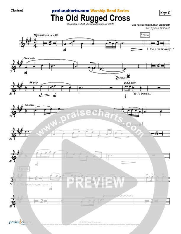 The Old Rugged Cross Wind Pack (PraiseCharts Band / Arr. Daniel Galbraith)