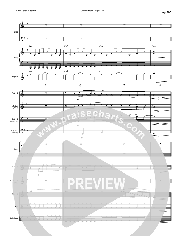 Christ Arose (He Is Lord Of Heaven) Conductor's Score (PraiseCharts Band / Arr. Daniel Galbraith)