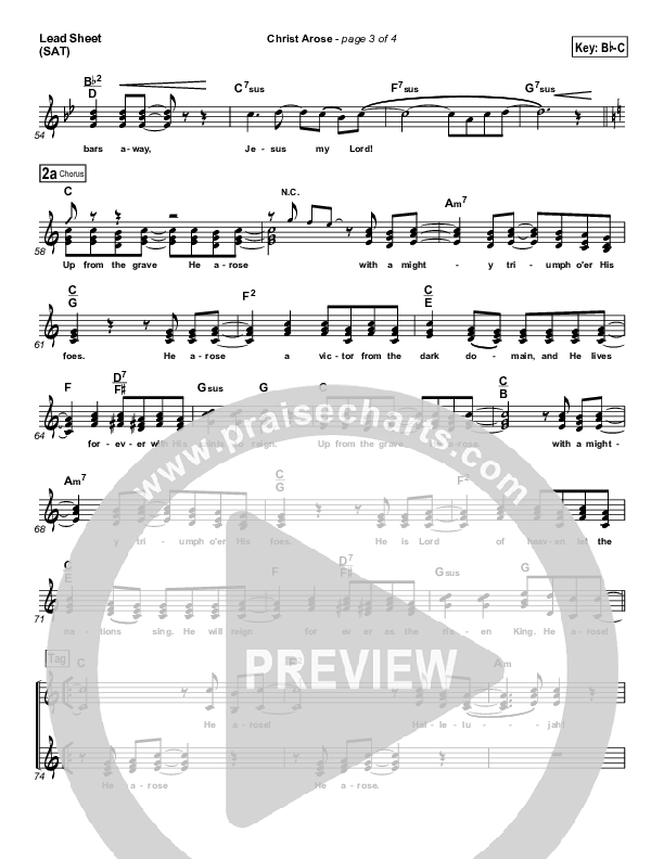 Christ Arose (He Is Lord Of Heaven) Lead Sheet (PraiseCharts Band / Arr. Daniel Galbraith)