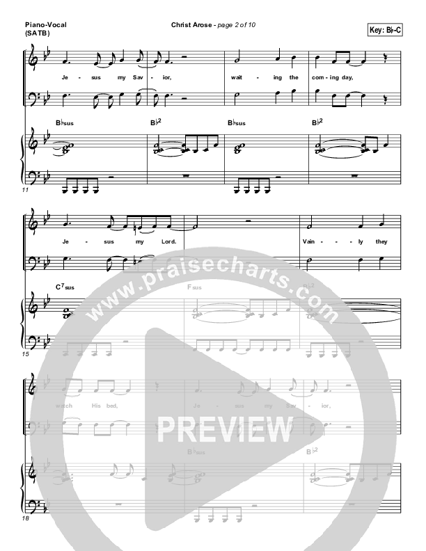 Christ Arose (He Is Lord Of Heaven) Piano/Vocal (PraiseCharts Band / Arr. Daniel Galbraith)