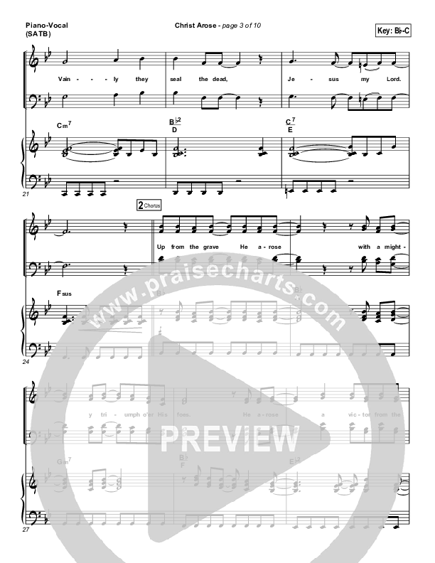 Christ Arose (He Is Lord Of Heaven) Piano/Vocal (PraiseCharts Band / Arr. Daniel Galbraith)