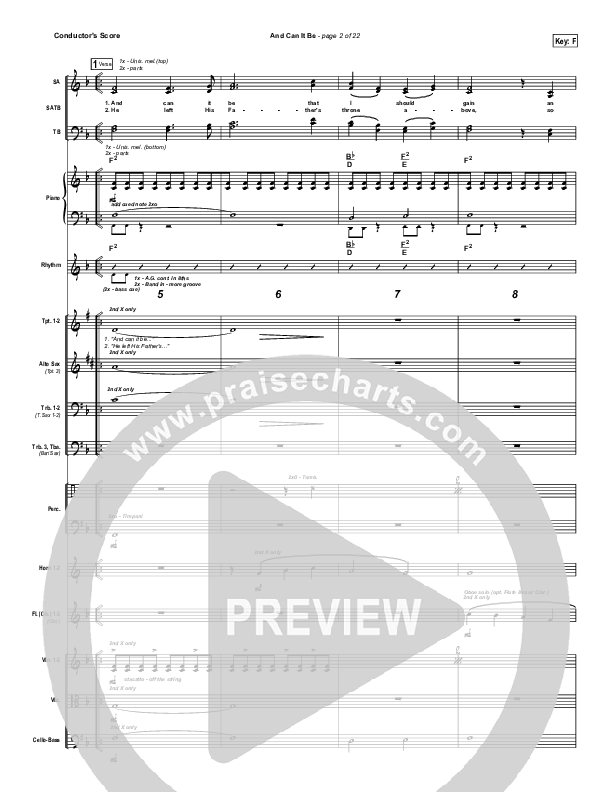 And Can It Be Orchestration (PraiseCharts Band / Arr. Daniel Galbraith)