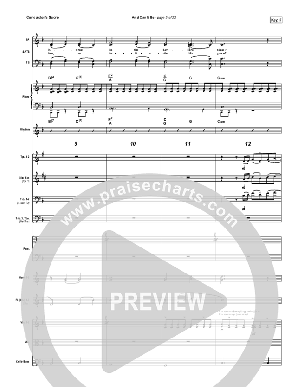 And Can It Be Conductor's Score (PraiseCharts Band / Arr. Daniel Galbraith)
