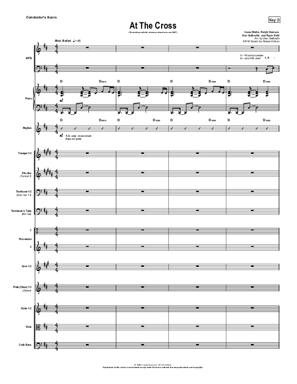 At The Cross Conductor's Score (PraiseCharts Band / Arr. Daniel Galbraith)