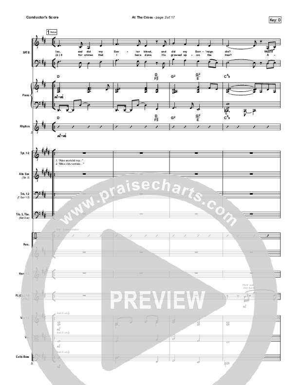 At The Cross Conductor's Score (PraiseCharts Band / Arr. Daniel Galbraith)