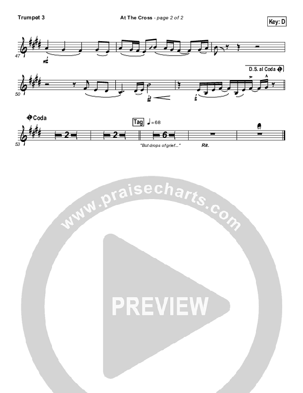 At The Cross Trumpet 3 (PraiseCharts Band / Arr. Daniel Galbraith)