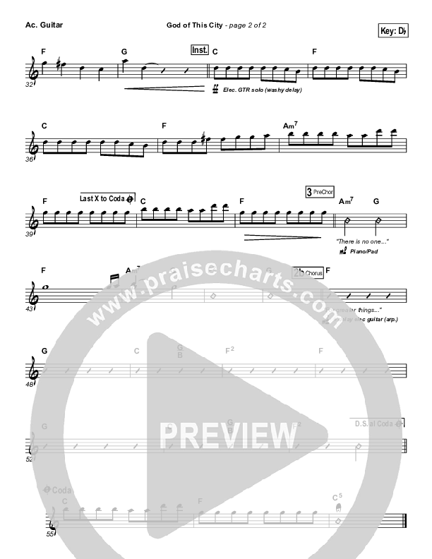 God Of This City Acoustic Guitar (Chris Tomlin / Passion)