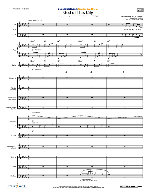 God Of This City Conductor's Score (Chris Tomlin / Passion)