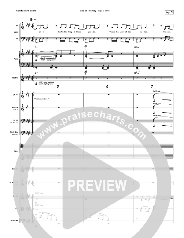 God Of This City Conductor's Score (Chris Tomlin / Passion)