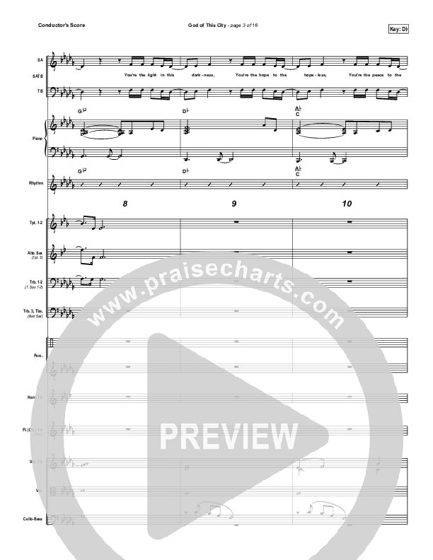 God Of This City Conductor's Score (Chris Tomlin / Passion)