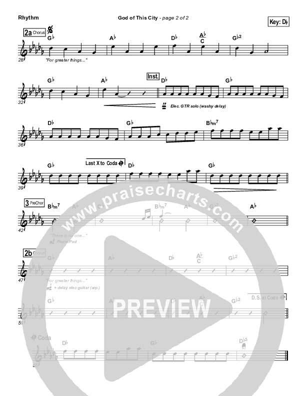 God Of This City Rhythm Chart (Chris Tomlin / Passion)