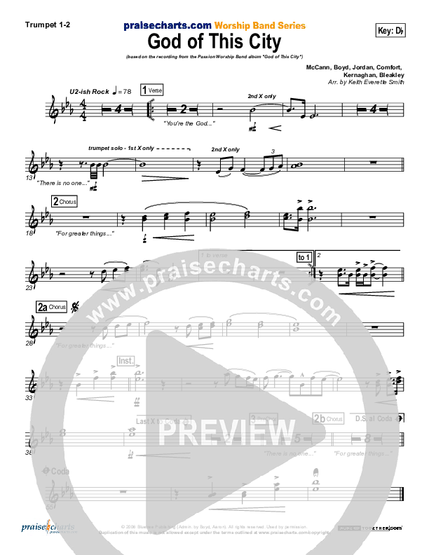 God Of This City Trumpet 1,2 (Chris Tomlin / Passion)