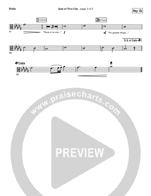 God Of This City Viola (Chris Tomlin / Passion)