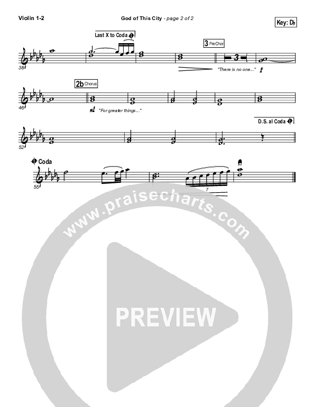 God Of This City Violin 1/2 (Chris Tomlin / Passion)