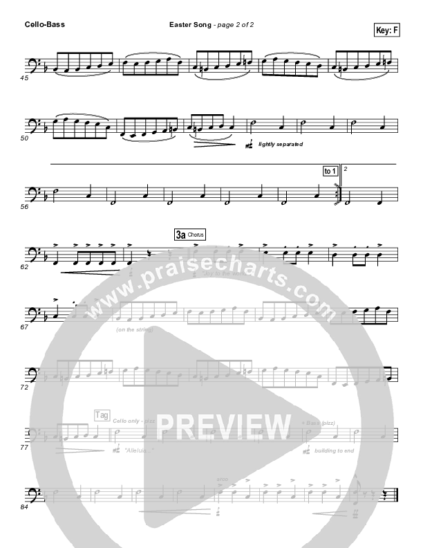 Easter Song Cello/Bass (2nd Chapter Of Acts)