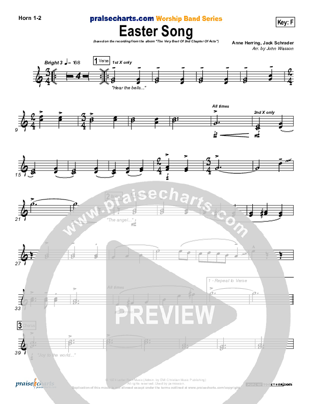 Easter Song French Horn 1/2 (2nd Chapter Of Acts)