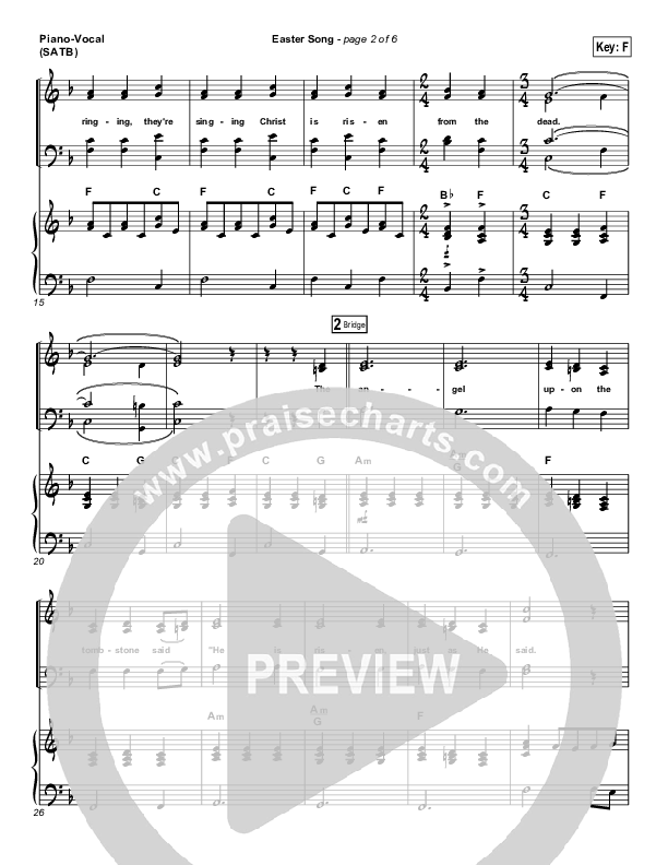 Easter Song Piano/Vocal (2nd Chapter Of Acts)