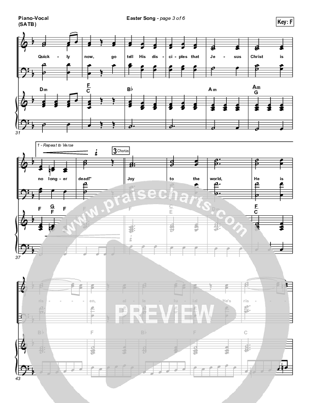 Easter Song Piano/Vocal Pack (2nd Chapter Of Acts)