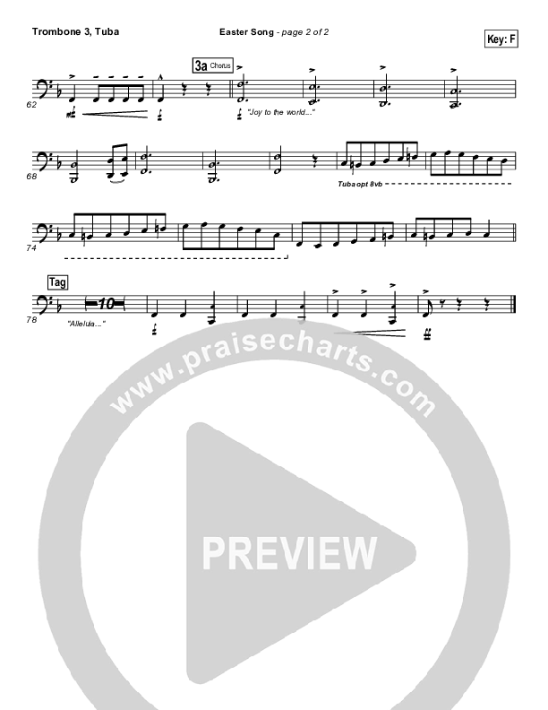 Easter Song Trombone 3/Tuba (2nd Chapter Of Acts)