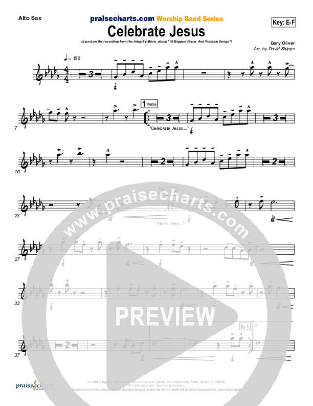 Celebrate Jesus Alto Sax (Gary Oliver)