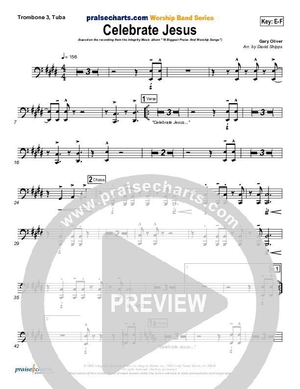 Celebrate Jesus Trombone 3/Tuba (Gary Oliver)