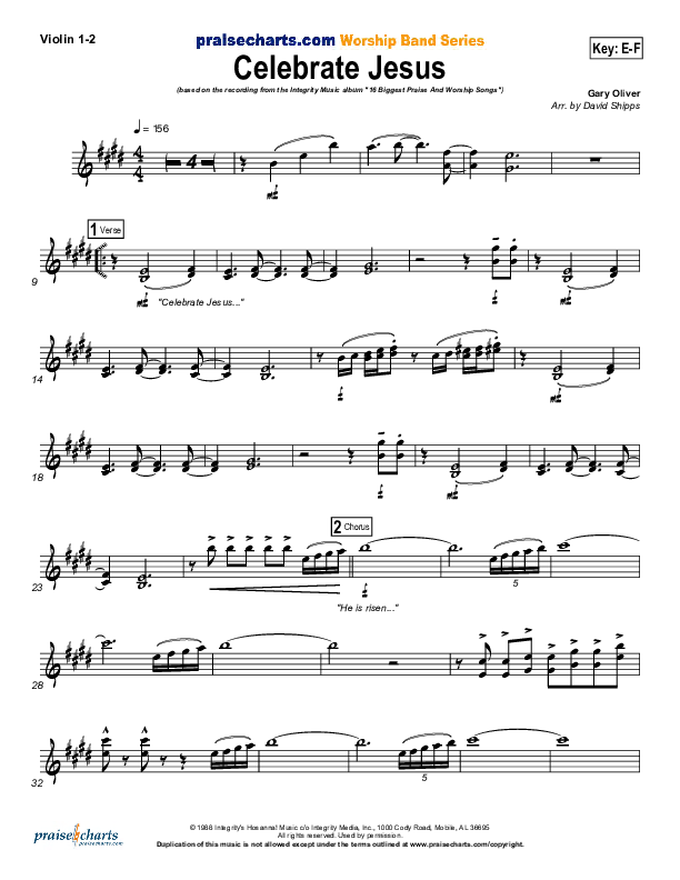 Celebrate Jesus Violin 1/2 (Gary Oliver)